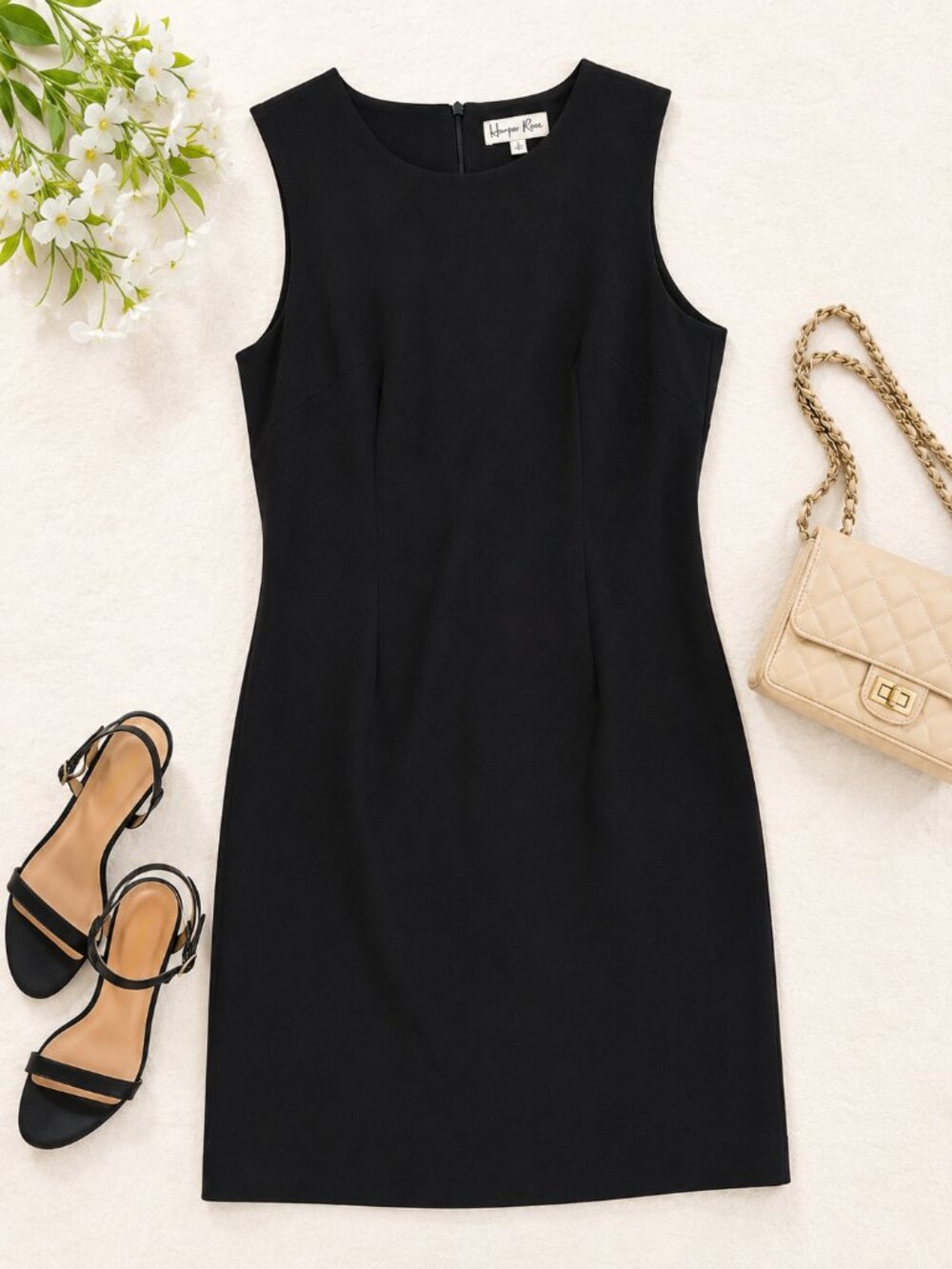 Harper Rose Black Sheath Dress Size 12 Sleeveless Career Office